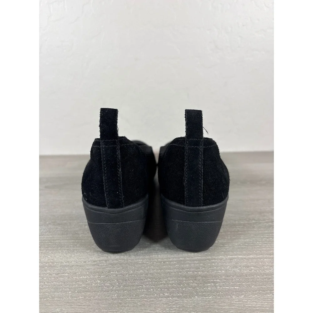Vionic Jacey Knit Black Fabric Upper Slip-On Wedge Casual Comfort Shoes Sz 7.5